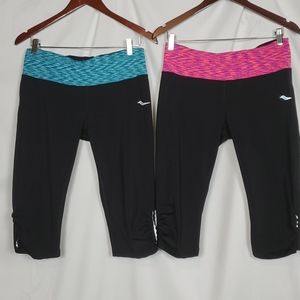 Lot of 2 Saucony Workout Capri Leggings
